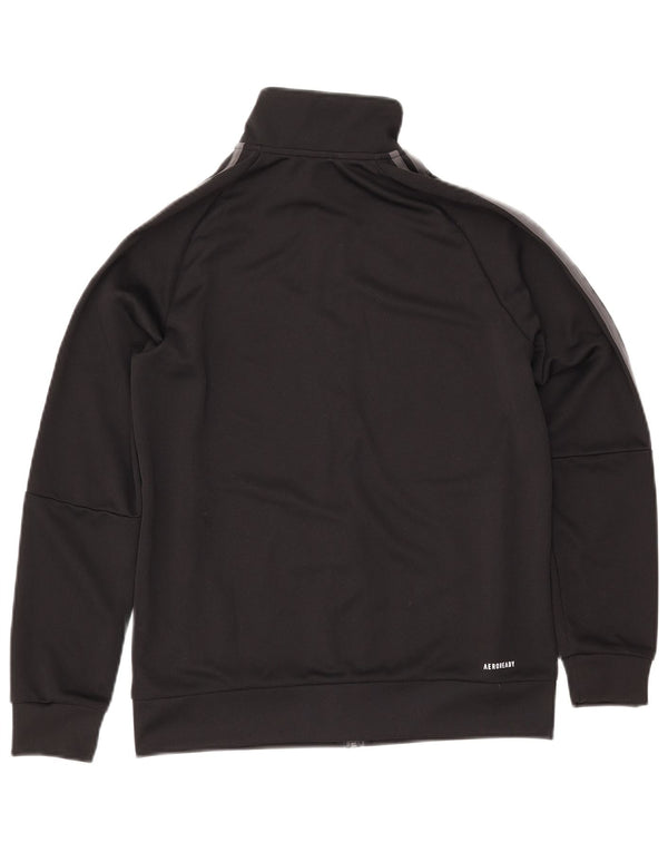 ADIDAS Boys Primegreen Chándal Top Chaqueta 13-14 Años Negro Poliéster