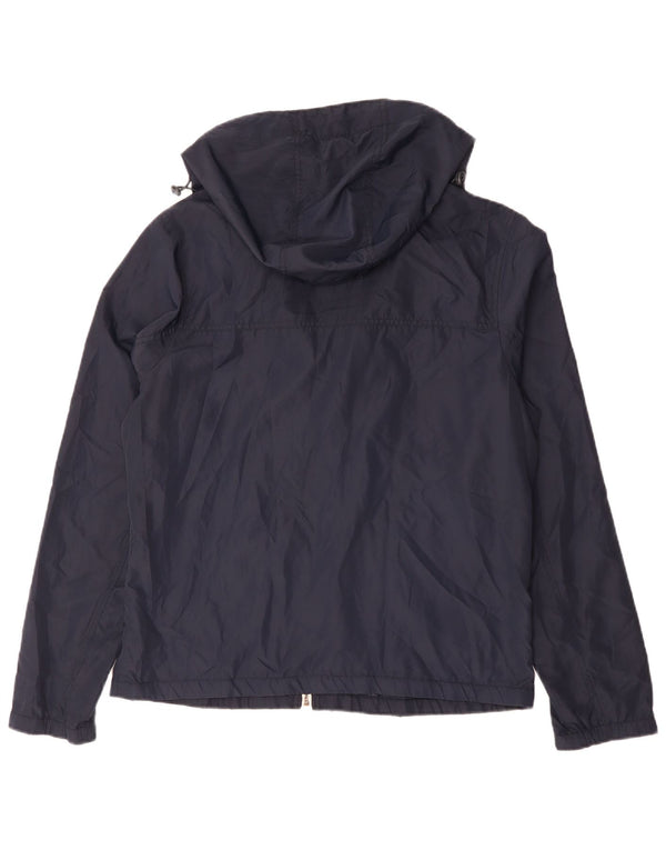 Hollister Chaqueta impermeable con capucha para hombre UK 42 XL Poliéster azul marino