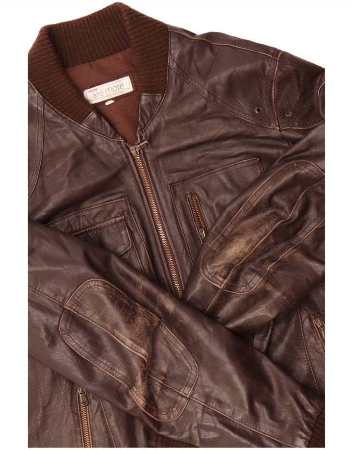 Bata and More Chaqueta de cuero para hombre UK 38 Cuero marrón medio