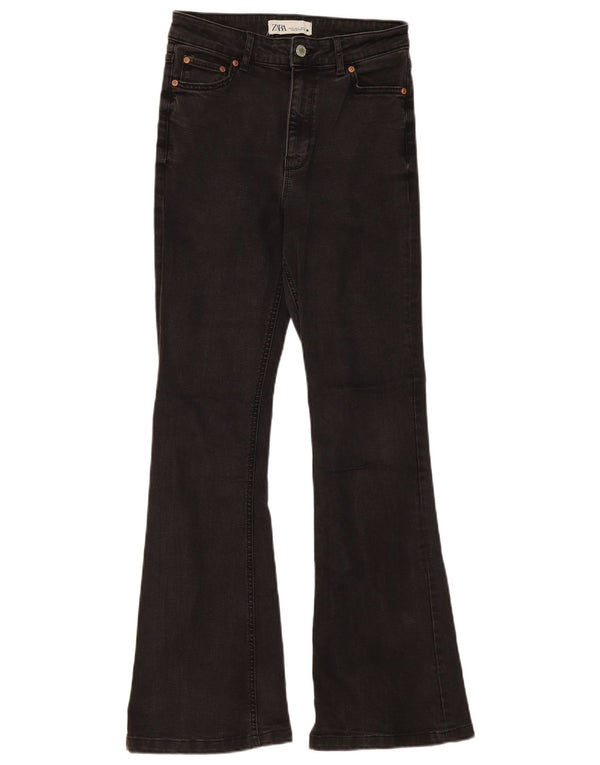 Zara Jeans Acampanados Para Mujer EU 38 Small W28 L31 Algodón Negro
