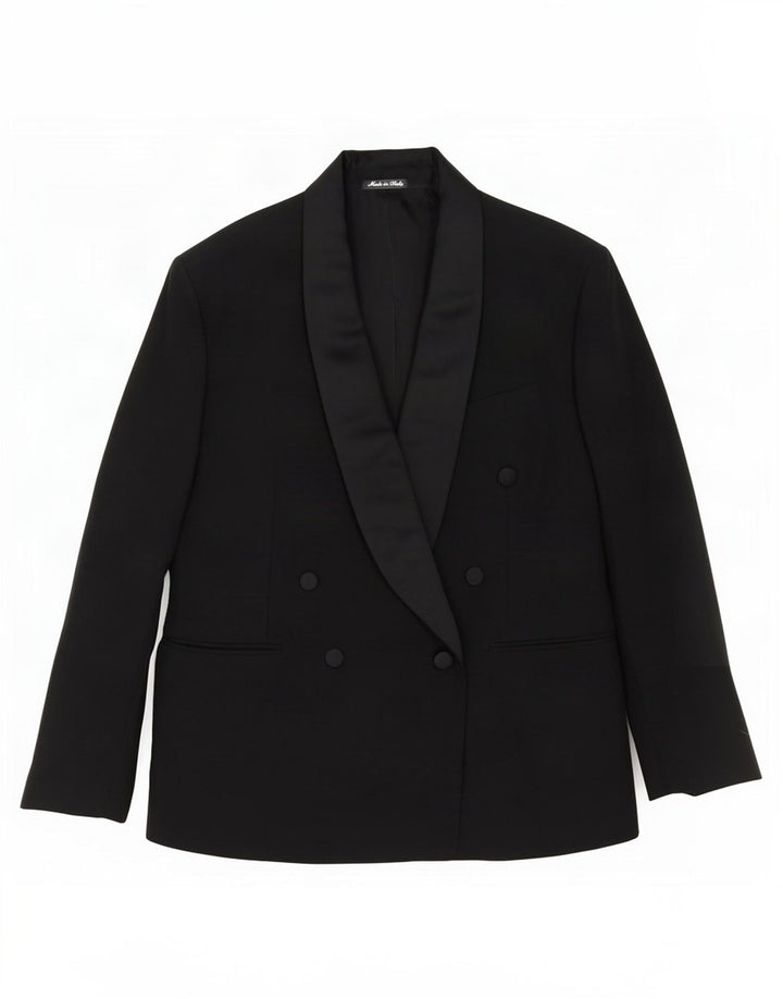 Pal Zileri Chaqueta tipo blazer con doble botonadura para hombre IT 50 Large Lana virgen negra