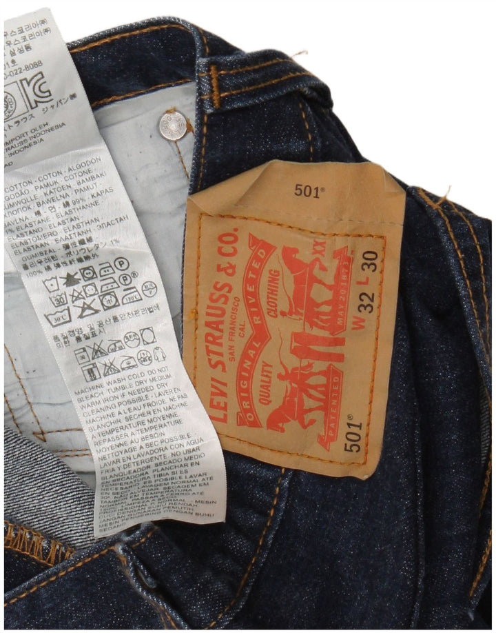 Levi's Mens 501 Shorts De Mezclilla W32 Algodón Azul Marino Medio