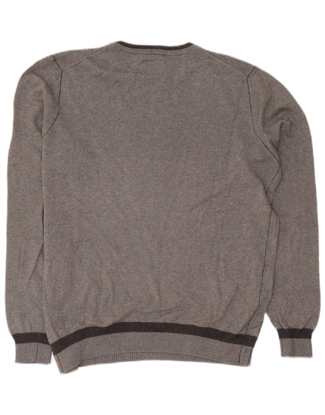 Marlboro Classics - Jersey de cuello redondo para hombre, talla pequeña, algodón moteado gris