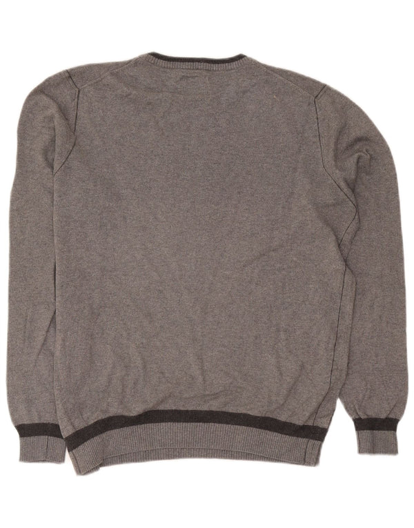 Marlboro Classics - Jersey de cuello redondo para hombre, talla pequeña, algodón moteado gris