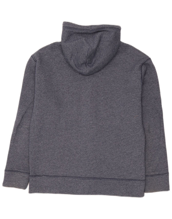 Hollister Sudadera con capucha y cremallera para hombre, talla pequeña, algodón moteado en azul marino