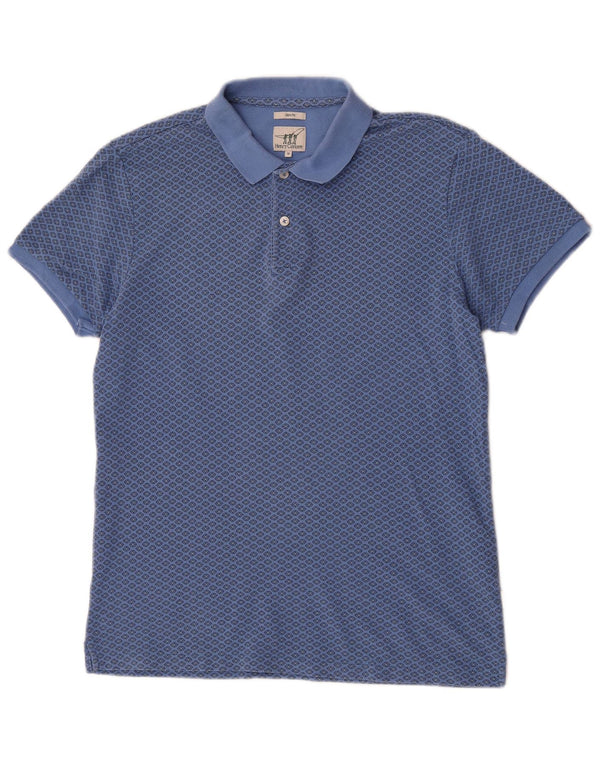 Henry Cottons Polo Slim Fit para Hombre Azul Medio Geométrico