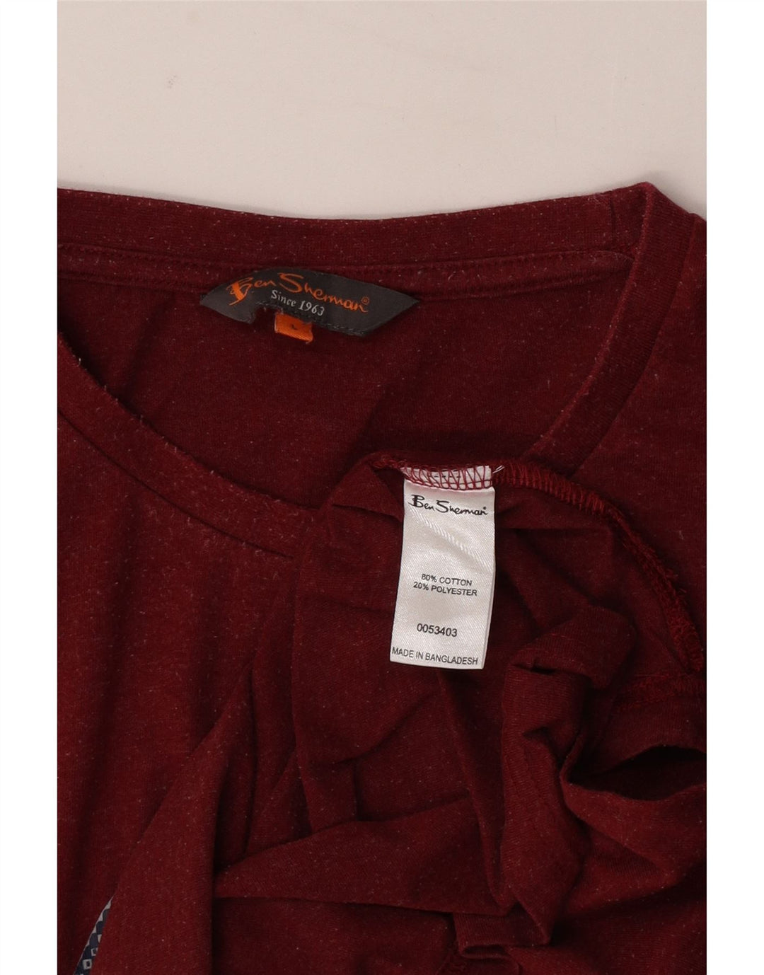 Ben Sherman Camiseta gráfica para hombre Top grande de algodón rojo