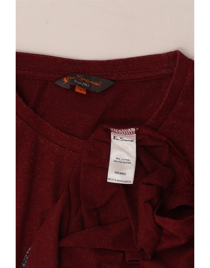 Ben Sherman Camiseta gráfica para hombre Top grande de algodón rojo