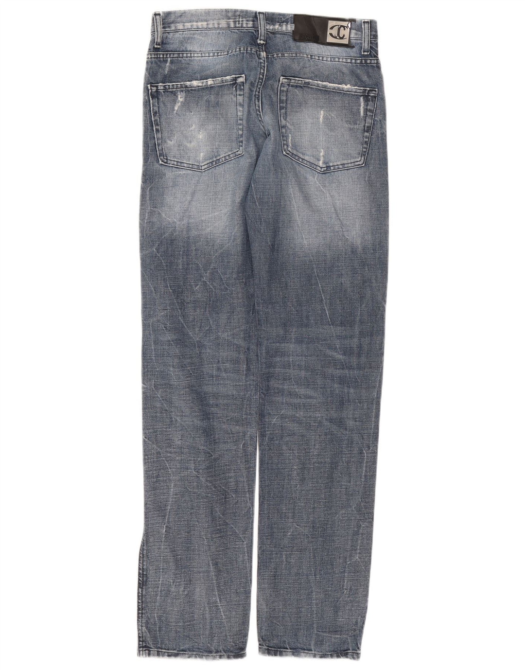 Just Cavalli Vaqueros Rectos Desgastados para Hombre W34 L34 Azul