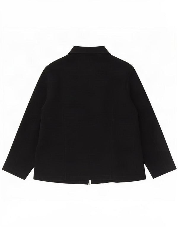 Vintage mujer bombardero chaqueta Reino Unido 14 grande negro