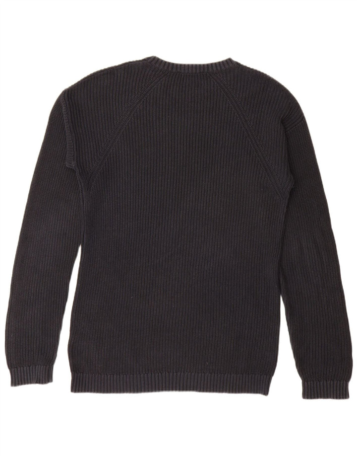 JACK & JONES Jersey de cuello redondo para hombre, jersey de algodón azul marino medio