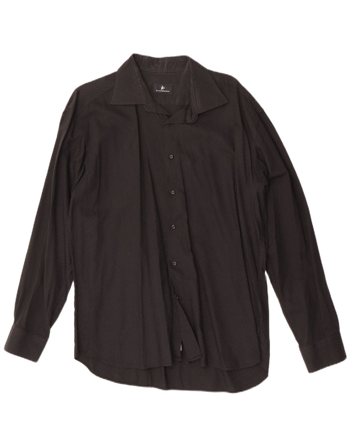 Camisa Roccobarocco Hombre Talla 43/17 XL Algodón Rayas Negras