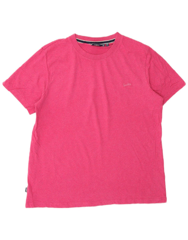 Superdry Camiseta para mujer Top UK 44 Large Pink Cotton