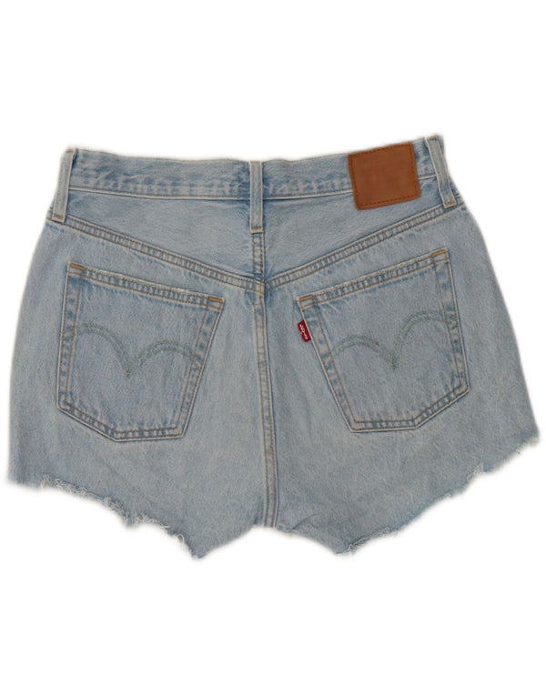 Levi's Mujer 501 Denim Hot Pants De Cintura Alta W28 Algodón Azul Medio