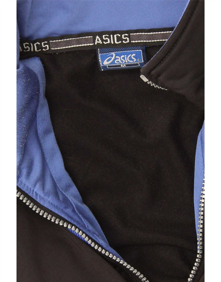 Asics Hombre Gráfico Chándal Top Chaqueta Mediano Negro Colorblock