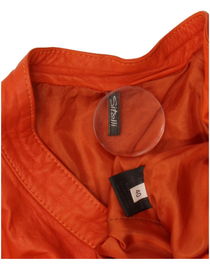 Sitelli Chaqueta Militar De Cuero Mujer IT 40 Small Cuero Naranja