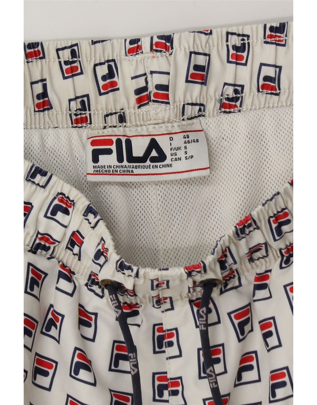 FILA Bañador gráfico para hombre pequeño poliéster blanco