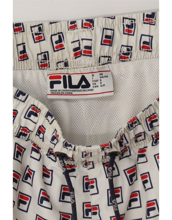 FILA Bañador gráfico para hombre pequeño poliéster blanco