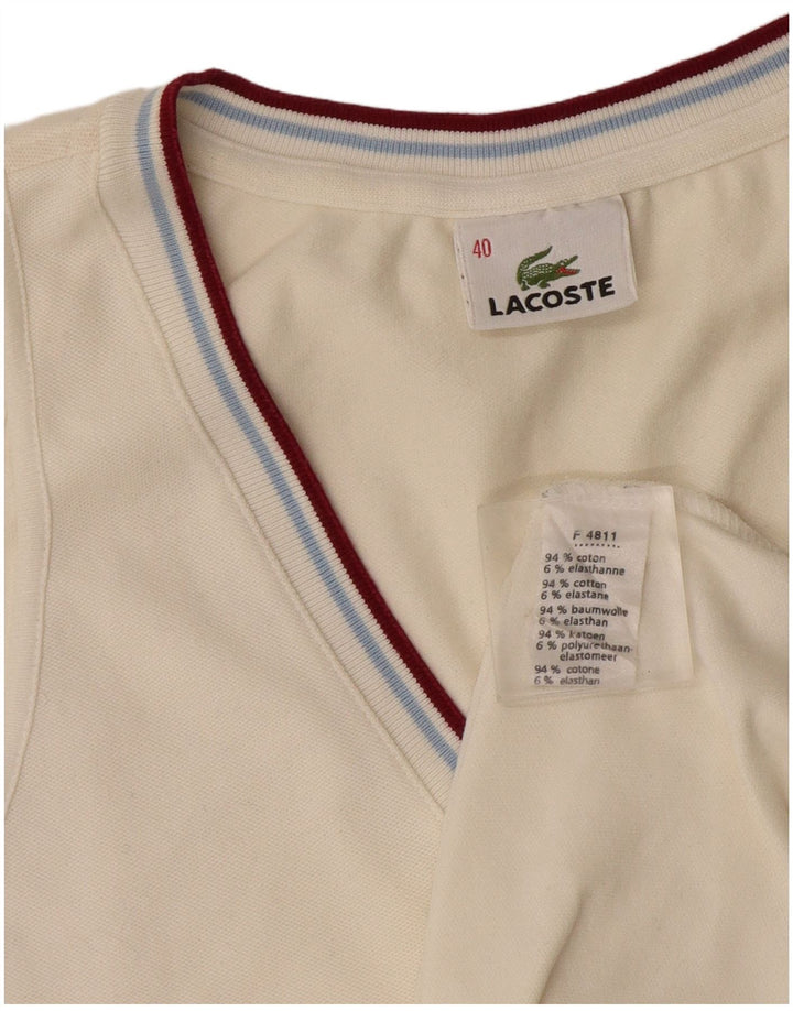 Chaleco Lacoste Mujer Talla Superior 40 Medio Algodón Blanco Roto