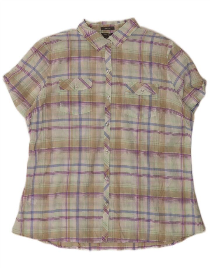 EDDIE BAUER Camisa entallada para mujer ES 40 XL Cuadros multicolores