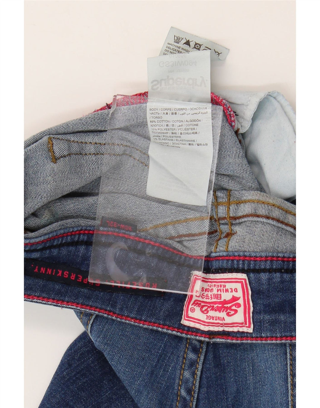 SUPERDRY Vaqueros súper ajustados Rosefill para mujer W30 L35 Algodón azul