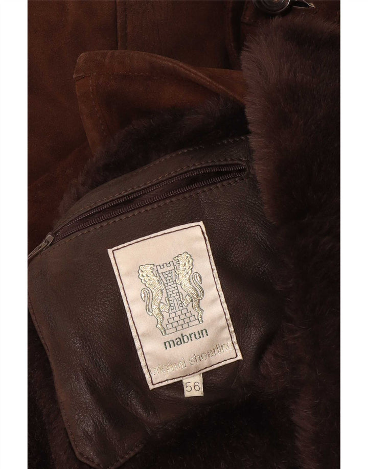 Mabrun Chaqueta de piel de oveja para hombre IT 56 3XL Marrón