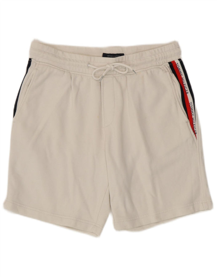 TOMMY HILFIGER Shorts deportivos gráficos para hombre Algodón blanco mediano