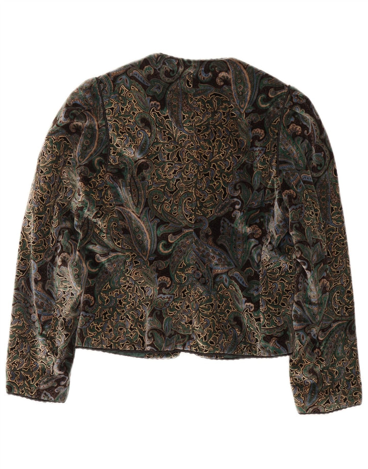 Vintage mujer 5 botones Blazer chaqueta EU 40 medio multicolor Paisley