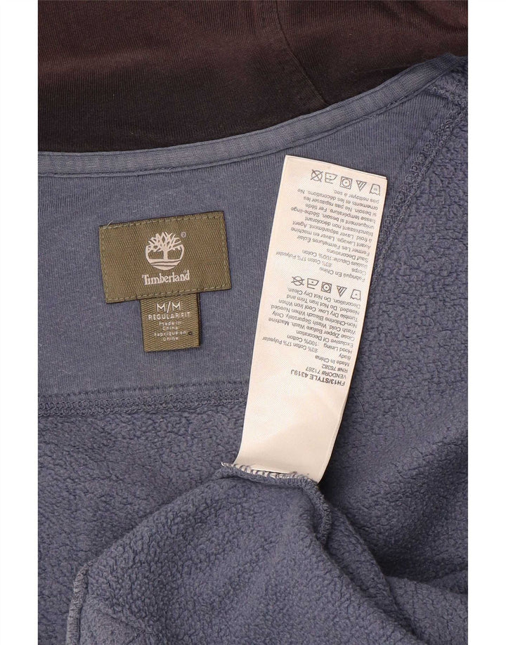 Timberland Suéter con capucha y cremallera de ajuste regular gráfico para hombre Azul marino mediano