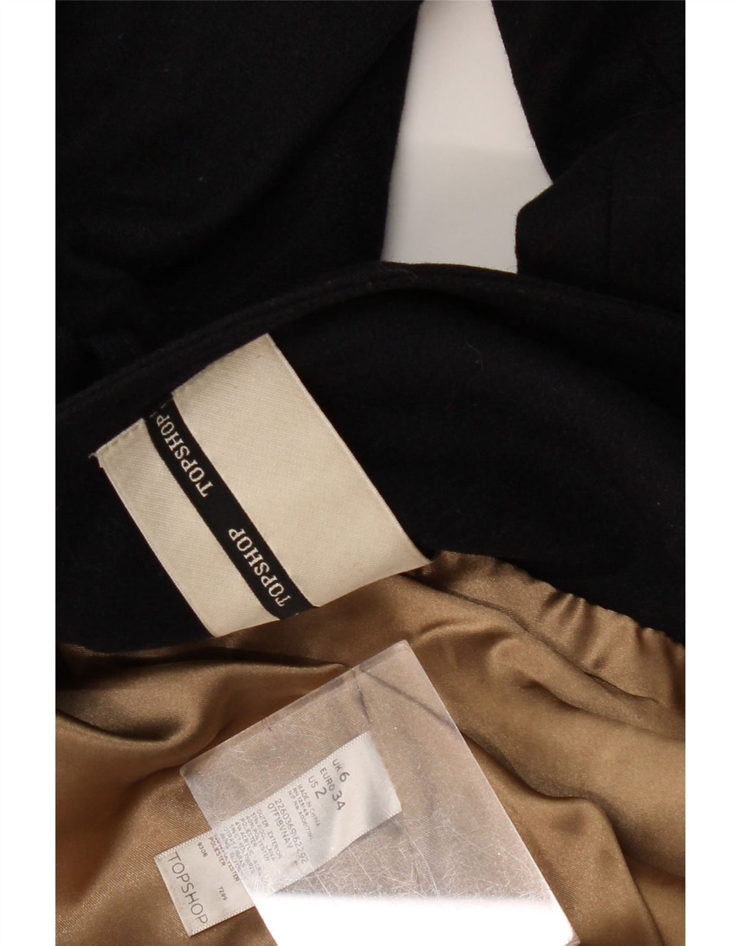 TOPSHOP Chaquetón para Mujer UK 6 XS Lana Azul Marino