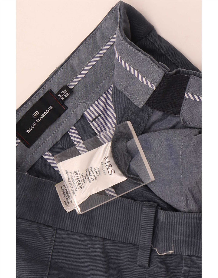 Marks & Spencer Pantalón de traje recto azul Harbor para hombre W36 L29 Azul marino
