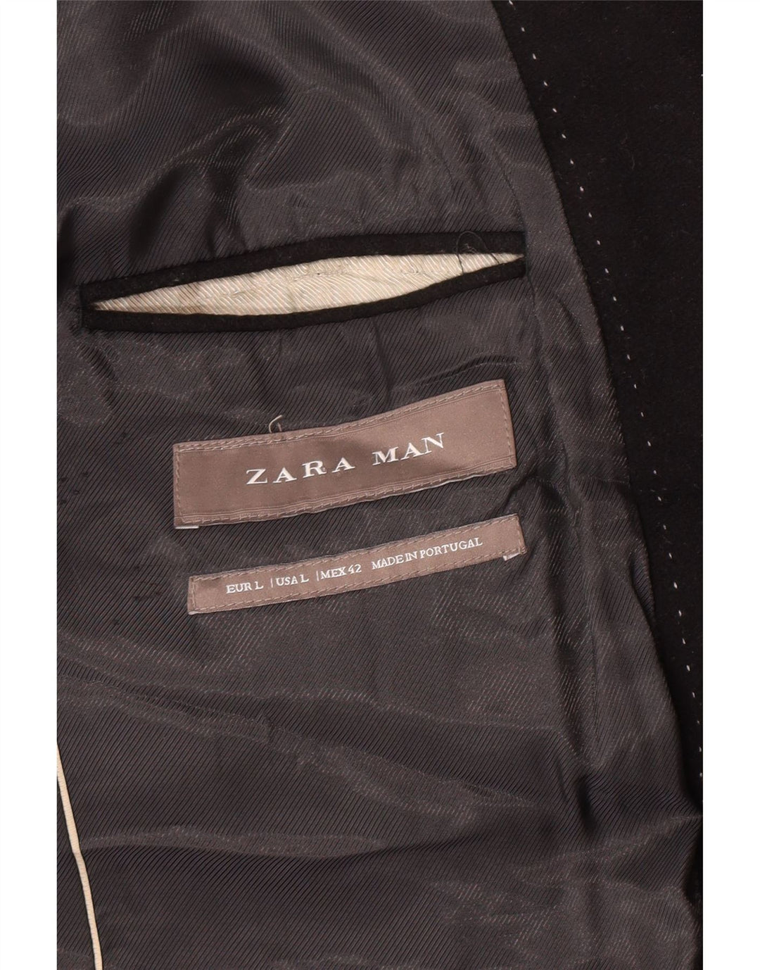 Zara Hombre Abrigo Reino Unido 40 Grande Negro