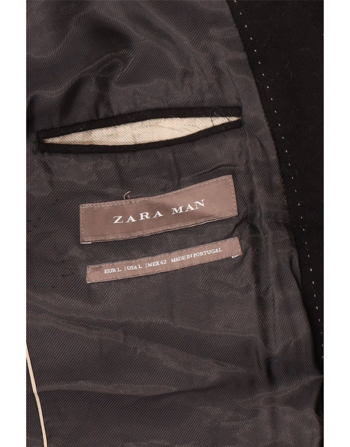 Zara Hombre Abrigo Reino Unido 40 Grande Negro