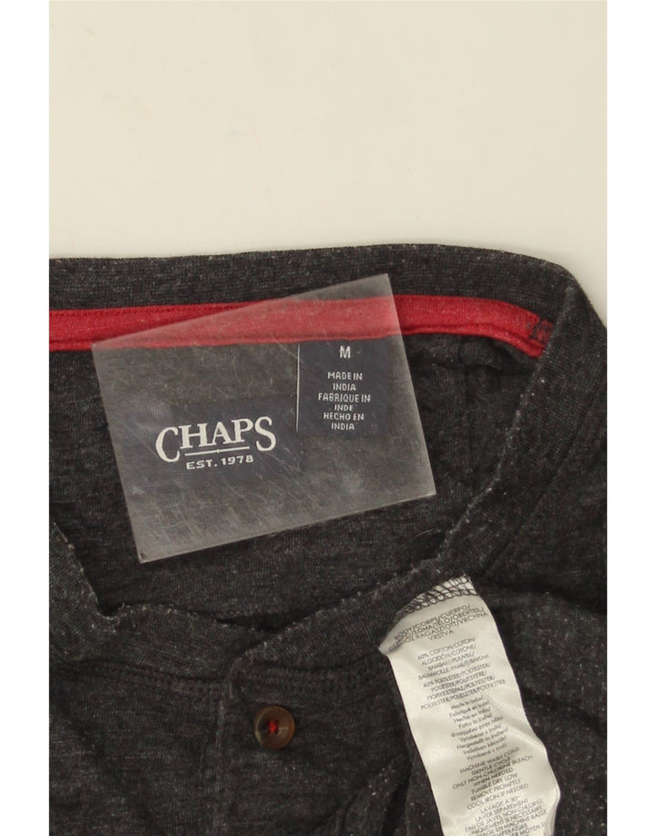 Chaps Top para hombre de manga larga de algodón moteado gris medio