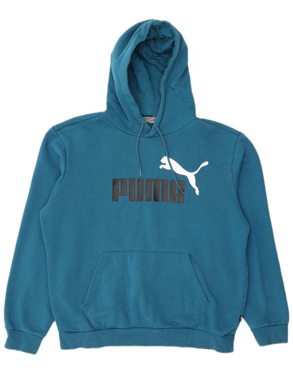 Puma Hombre Sudadera Con Capucha Gráfica Jersey De Algodón Azul Medio