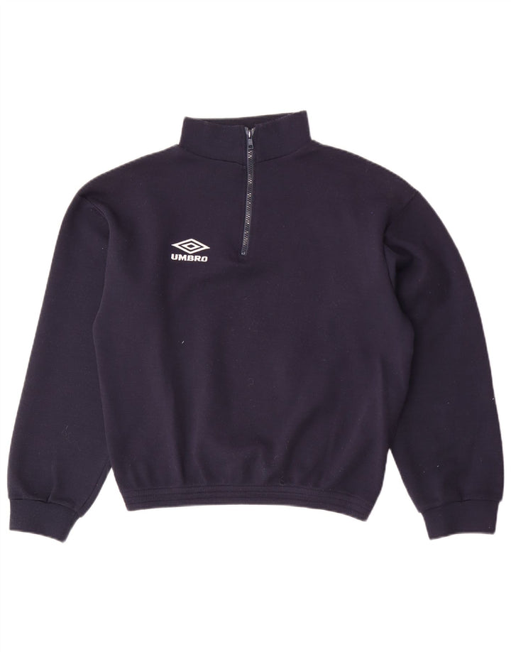 Umbro Hombre Crop Zip Neck Sudadera Jumper Small Azul Marino