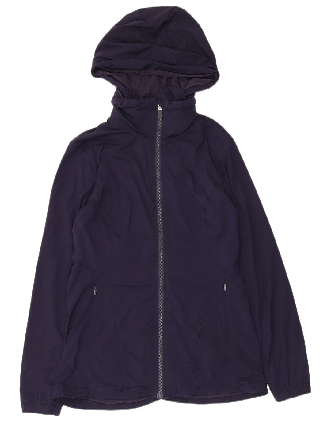 Lululemon - Chaqueta cortavientos con capucha para mujer, talla 8, nailon azul marino mediano