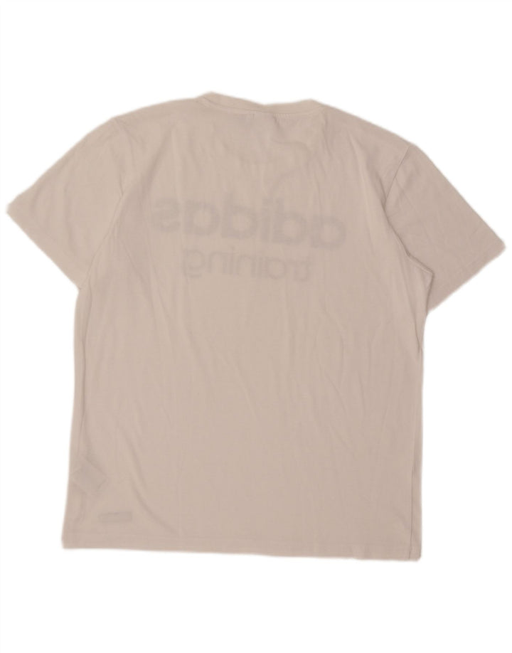 Adidas Mens Climalite Graphic Camiseta Top Medio Blanco Algodón