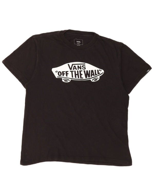 Vans Hombre Slim Fit Graphic Camiseta Top Algodón Negro Mediano