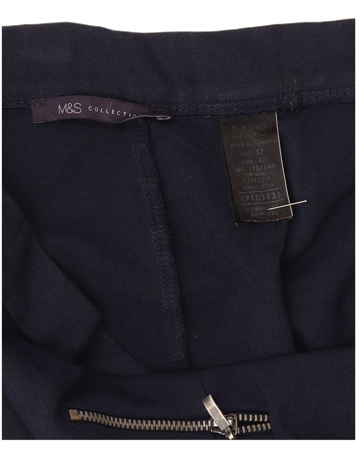 Marks & Spencer Falda midi para mujer UK 12 Medium W30 Poliamida azul marino