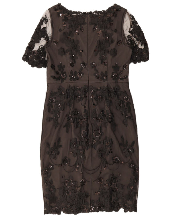 Monsoon Vestido tubo de encaje para mujer UK 44 Grande Nylon floral negro
