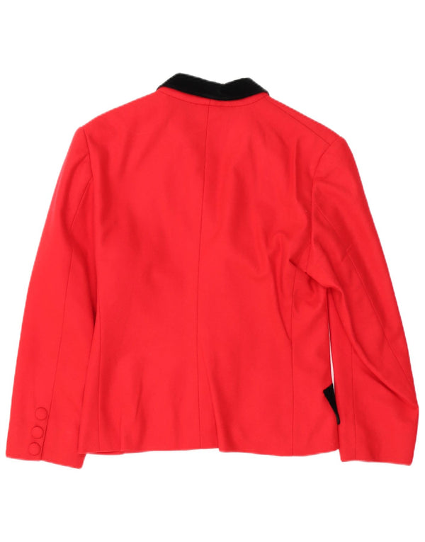 Vintage Womens 2 Button Blazer Jacket UK 12 Medium Red Colourblock