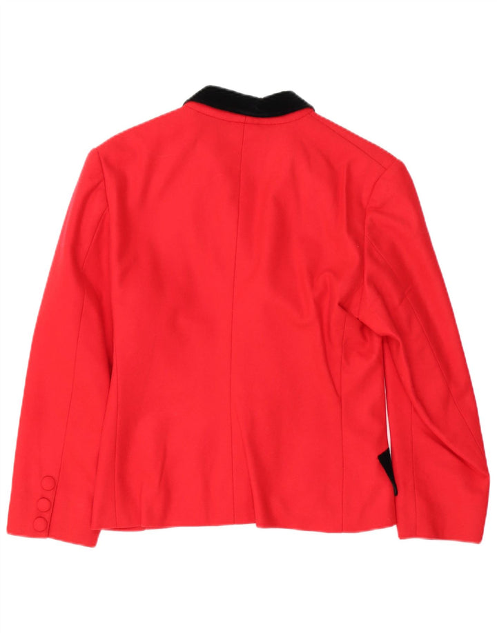Vintage mujer 2 botones Blazer chaqueta Reino Unido 12 bloque de color rojo medio
