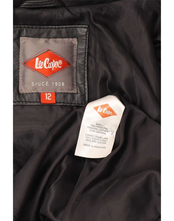 Lee Cooper - Chaqueta de piel para mujer, talla 40, talla M, color negro