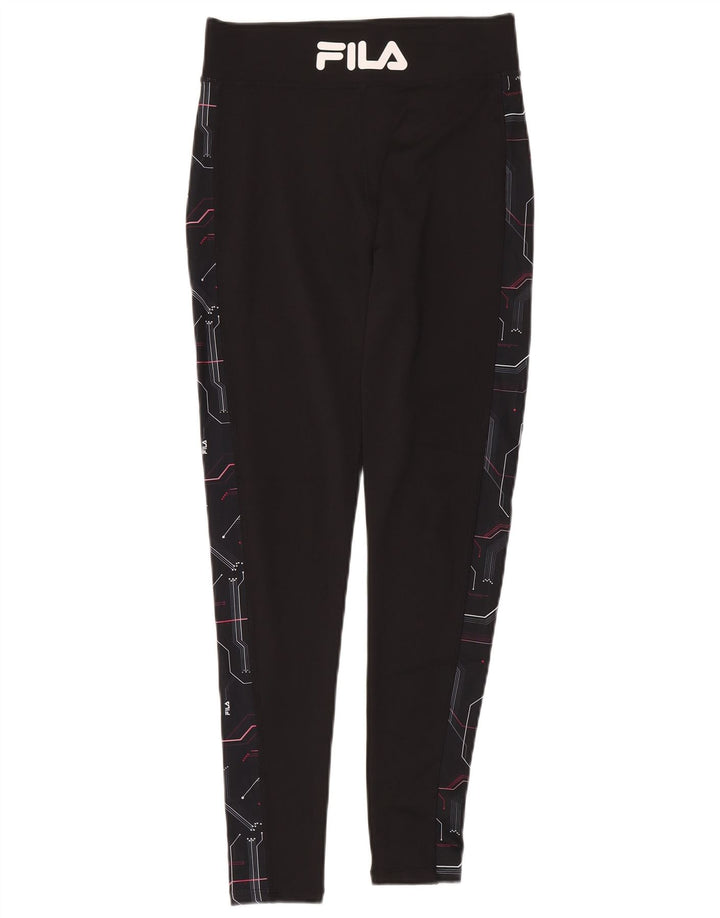 Fila Leggings gráficos para mujer UK 44 Poliéster geométrico negro mediano