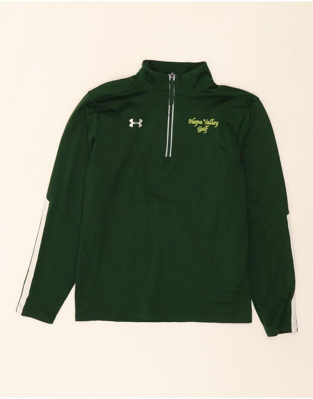 UNDER ARMOUR Mens Big & Tall Zip Neck Pullover Tracksuit Top XL Green Vintage Under Armour and Second-Hand Under Armour from Messina Hembry 