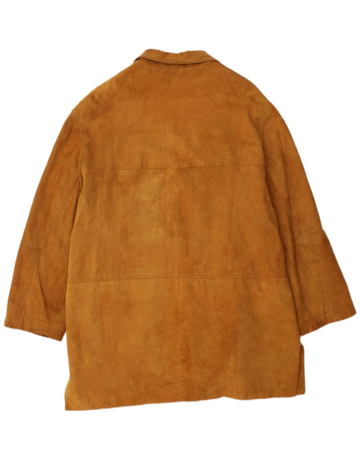 VINTAGE Chaqueta de ante para mujer Reino Unido 18 XL Cuero marrón