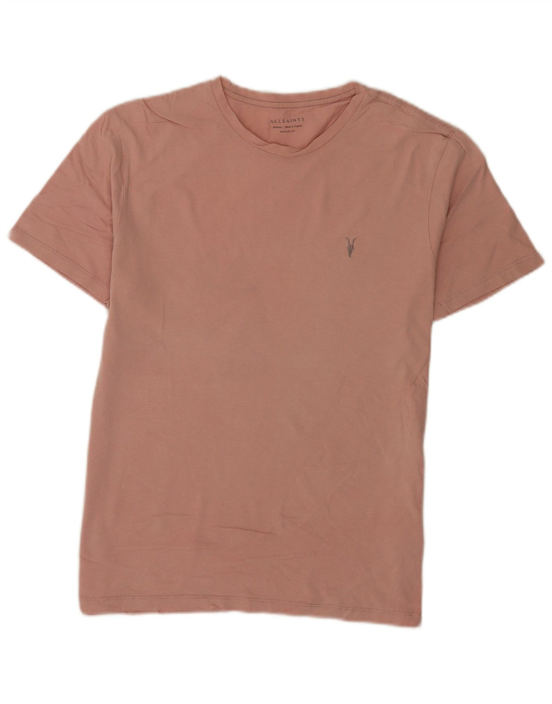 All Saints Hombre Regular Fit Camiseta Top Algodón Rosa Medio