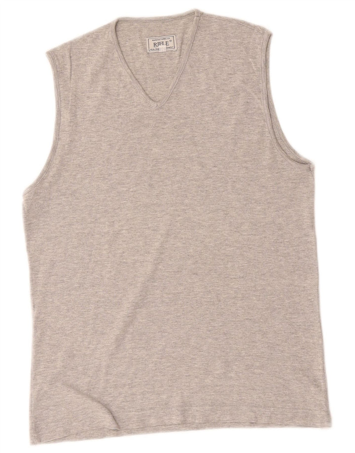 Rifle Chaleco para mujer Top UK 14 Algodón moteado gris medio