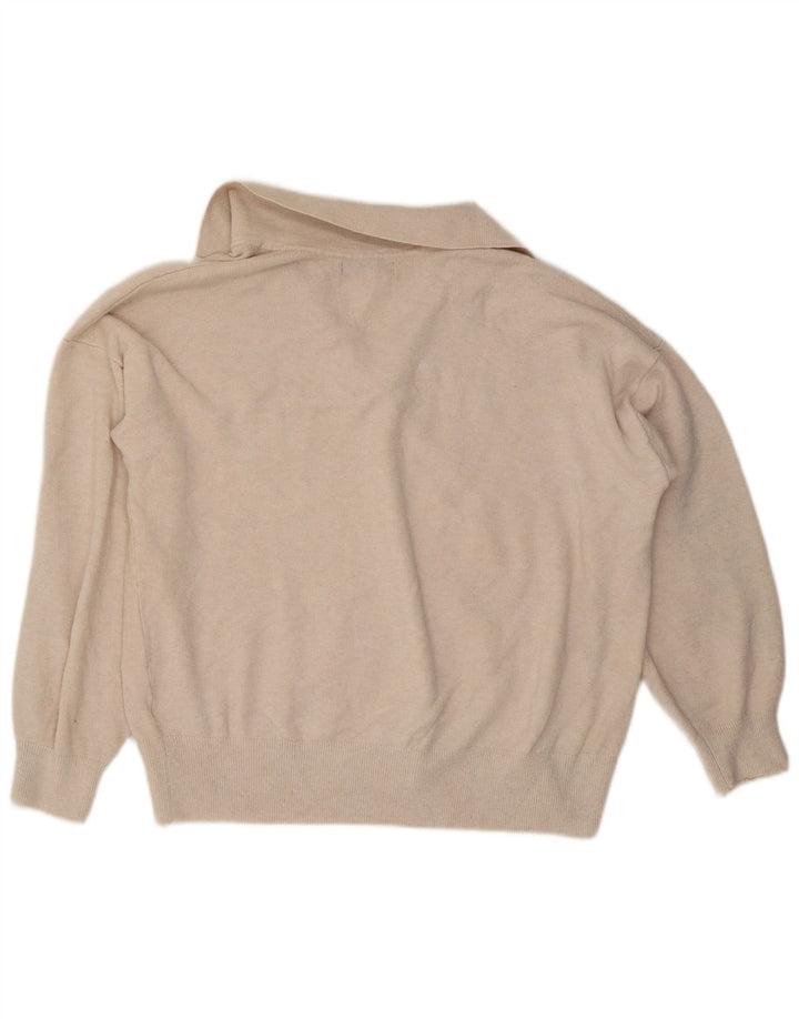 Marks & Spencer Jersey extragrande con cuello tipo polo para mujer, talla 40, color beige